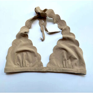 Marysia Swim Spring Bikini Top Halter Tan Size Large NEW